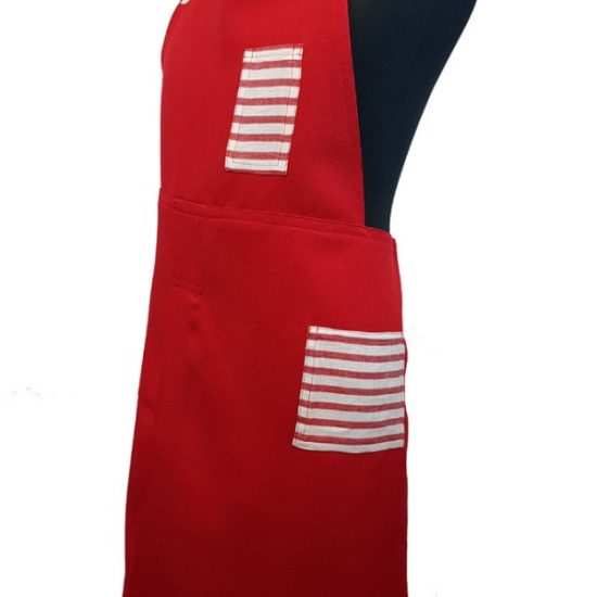 Candy Cane Red 2 - Pottery split-leg apron