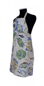 Pottery split-leg apron - Sky Blue Garden