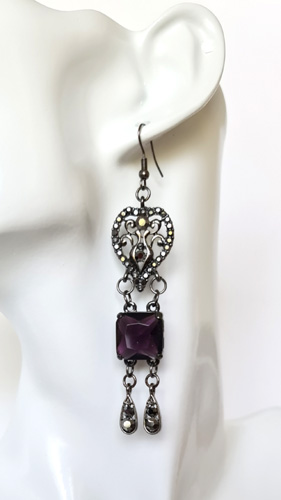 Glamour-Earrings-2cm-x-7cm-with-with-cubic-zirconias-and-a-large-amethyst-coloured-cubic-zirconia-Deanna-Roberts-Studio