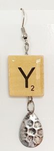 Scrabble earring with pendant - Y