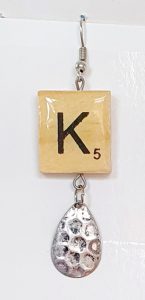 Scrabble earring with pendant - K