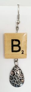 Scrabble earring with pendant - B