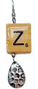 Scrabble earring with pendant - Z