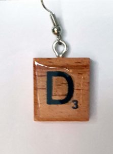 Scrabble Letter Earring x 1 - D