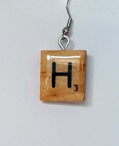 Scrabble Letter Earring x 1 - H