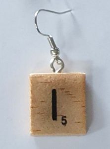 Scrabble Letter Earring x 1 - I