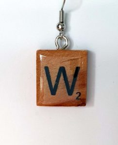 Scrabble Letter Earring x 1 - W