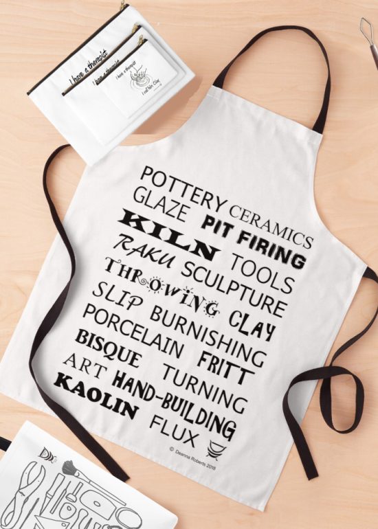 Potters Glossary apron, tees, pouches and bag Red Bubble (6)