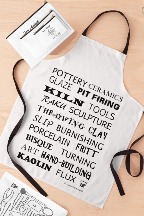 Potters Glossary apron, tees, pouches and bag Red Bubble (6)