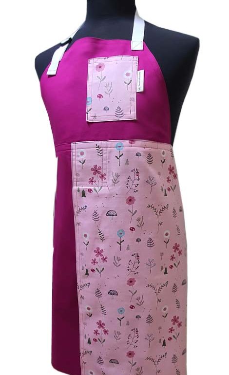 Blossom Pink Split-leg pottery apron - Deanna Roberts Studio (89 x 78)