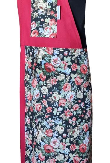 Rose Garden Split-leg apron (78 x 90) Crossover back - Deanna Roberts Studio