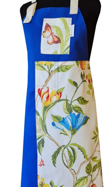 Bluebell Split-leg apron (76 x 88) with neck strap & waist ties - Deanna Roberts Studio