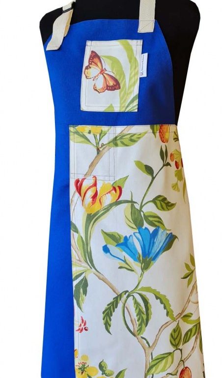 Bluebell Split-leg apron (76 x 88) with neck strap & waist ties - Deanna Roberts Studio