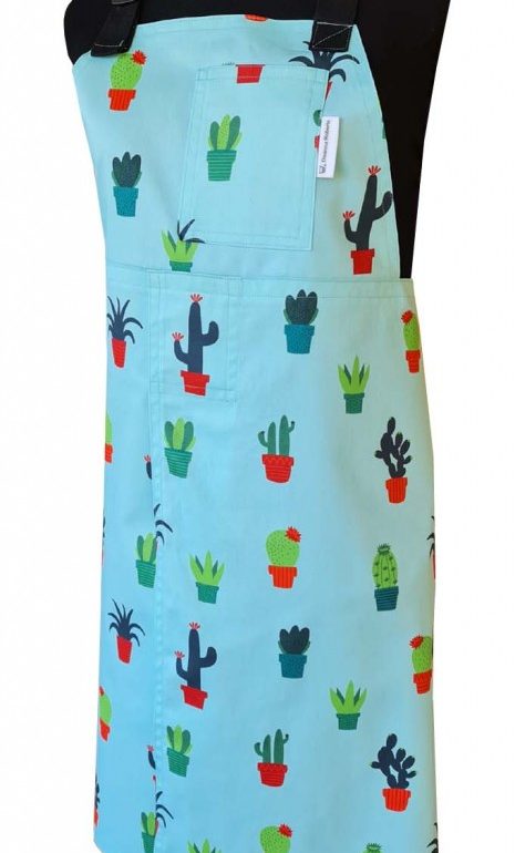 Happy Garden Split-leg apron (78 x 87) with neck strap & waist ties - Deanna Roberts Studio
