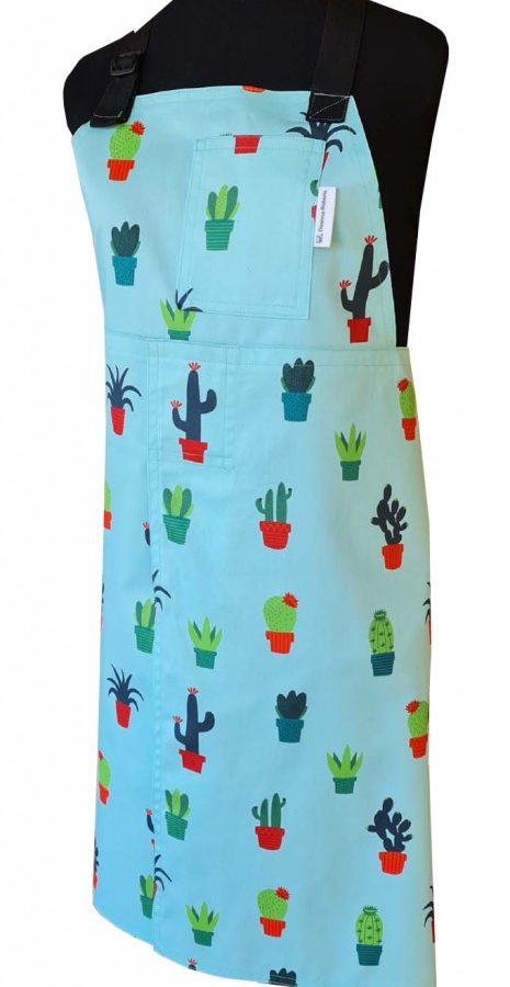 Happy Garden Split-leg apron (78 x 87) with neck strap & waist ties - Deanna Roberts Studio
