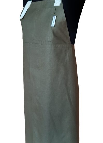 Forest Gum Split-leg apron (79 x 86) with adustable neck strap and waist ties - Deanna Roberts Studio