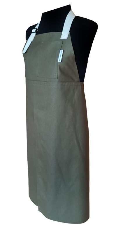 Forest Gum Split-leg apron (79 x 86) with adustable neck strap and waist ties - Deanna Roberts Studio