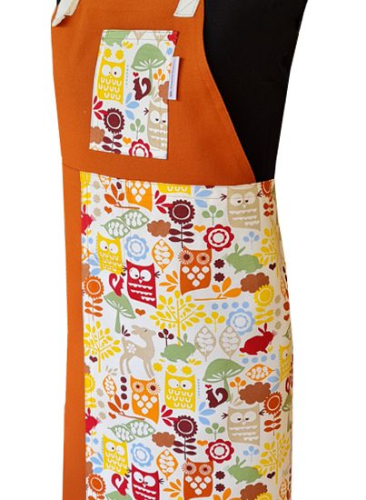 Gingerbread Split-leg apron (80 x 89) with adjustable neck strap and waist ties - Deanna Roberts Studio