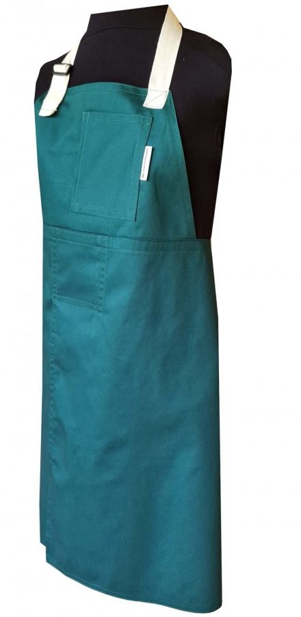 Dark Emerald Split-leg apron (77 x 89) with adjustable neck strap & waist ties - Deanna Roberts Studio