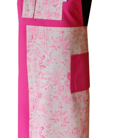 Pink Forest Split-leg apron (73 x 89) with crossover back - Deanna Roberts Studio