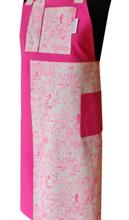 Pink Forest Split-leg apron (73 x 89) with crossover back - Deanna Roberts Studio