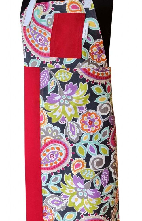 Tropical Fleur Split-leg apron (81 x 90) with adjustable neck strap & waist ties - Deanna Roberts Studio