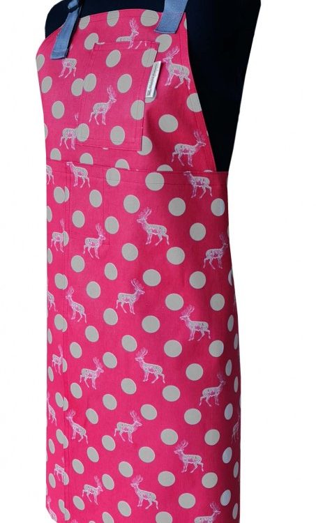 Deer Spot Split-leg apron (79 x 88) with adjustable neck strap & waist ties - Deanna Roberts Studio