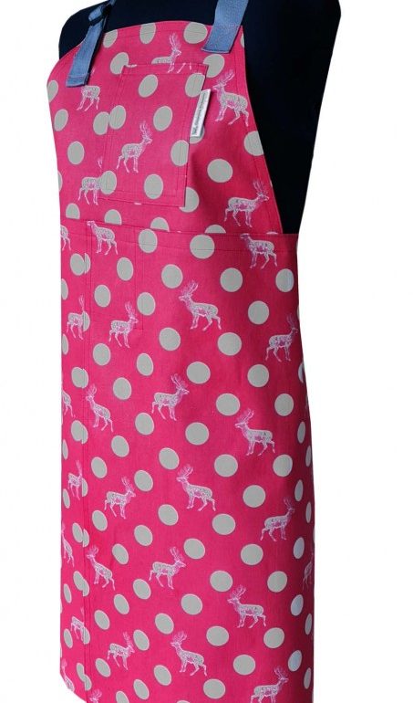 Deer Spot Split-leg apron (79 x 88) with adjustable neck strap & waist ties - Deanna Roberts Studio