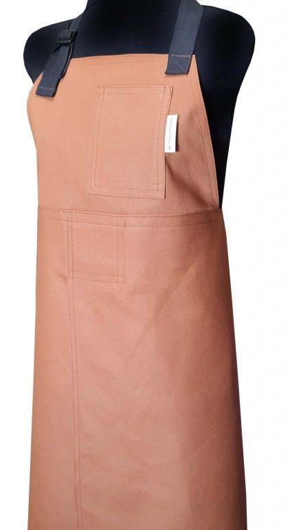 Milk Chocolate Split-leg apron with adjustable neck strap & waist ties (77 x 85) - Deanna Roberts Studio