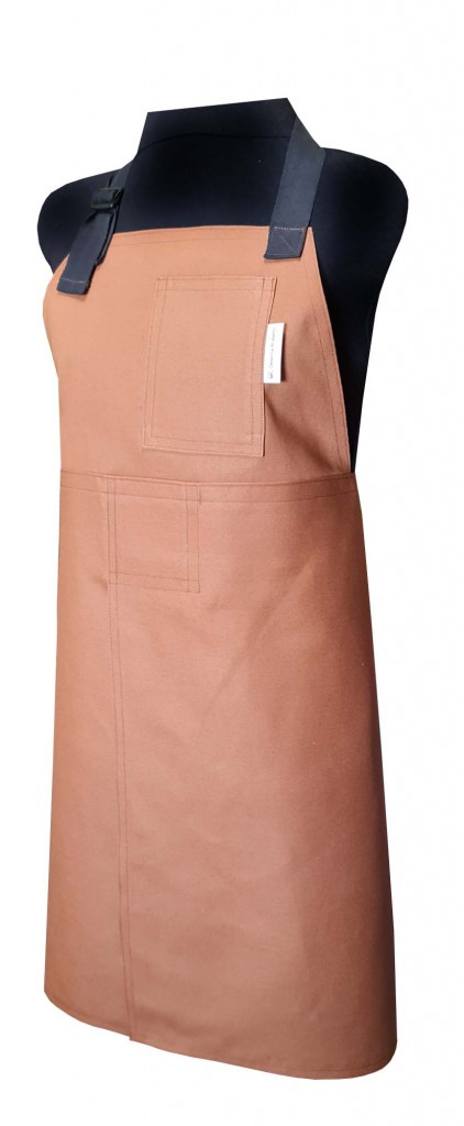 Milk Chocolate Split-leg apron with adjustable neck strap & waist ties (77 x 85) - Deanna Roberts Studio