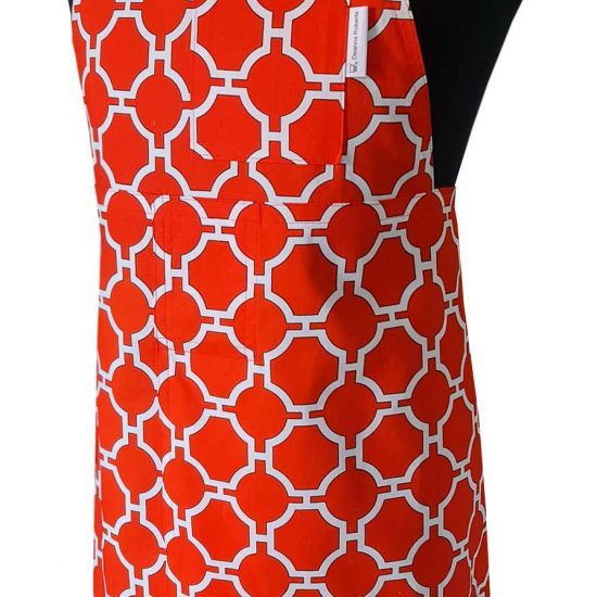 Chilli Split-leg apron 78 x 89 with adjustable neck strap & waist ties - Deanna Roberts Studio