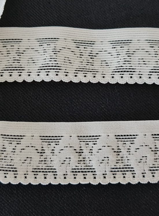 Crochet-look soft foldable elastic (knitted) 3 cm wide - for underwear, trim, edging - Deanna Roberts Studio