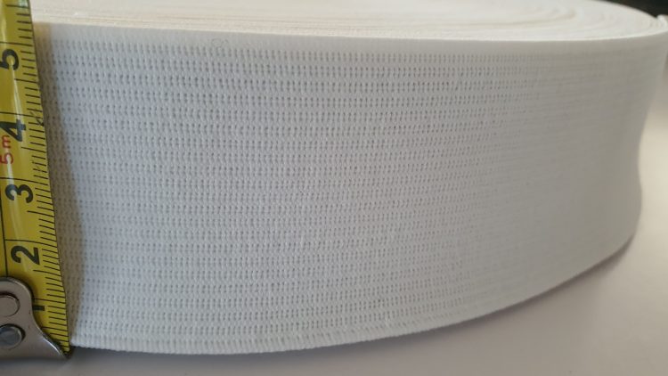 50 mm Off-White woven elastic (Rayon.viscose) 50 metre roll - $2 per metre