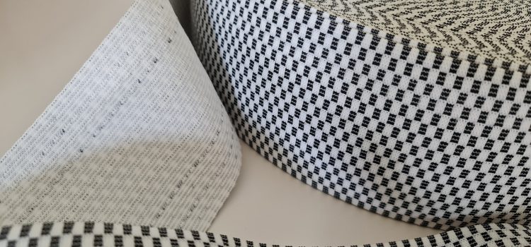 80mm Chequerboard Black & White ('Grand Prix' or 'Chef') Knitted Elastic $2.50 per metre Black and White, Firm and stretchy, Comfortable to wear, Great for sports wear, trimming garments, edging clothing, waistbands, headbands, wristbands, millinery, luggage etc