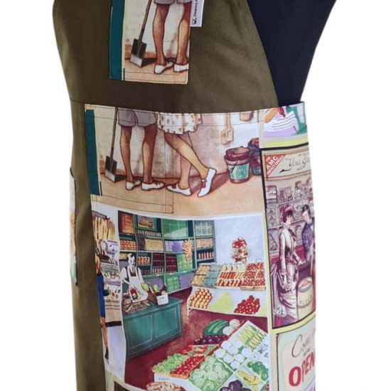 Country Fare Split-leg Apron 73 x 88 with Crossover Back ties - Deanna Roberts Studio