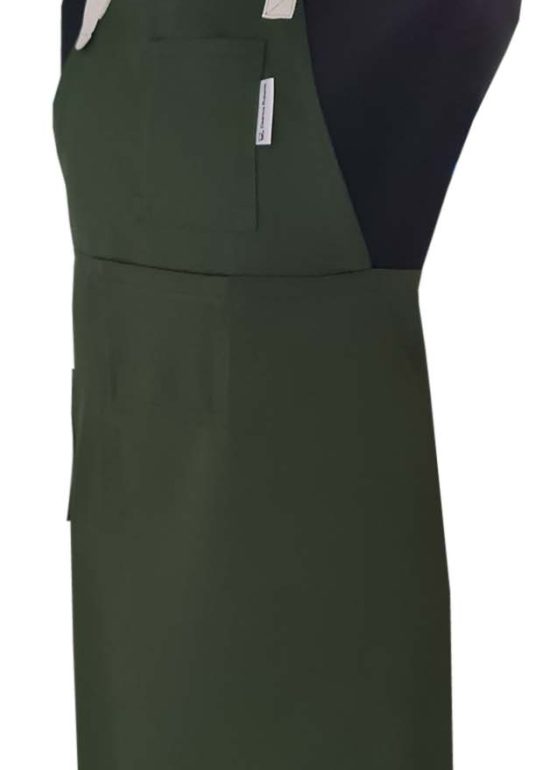 Geyer Green Split-leg apron 79 x 87 with adjustable neck strap & waist ties - Deanna Roberts Studio