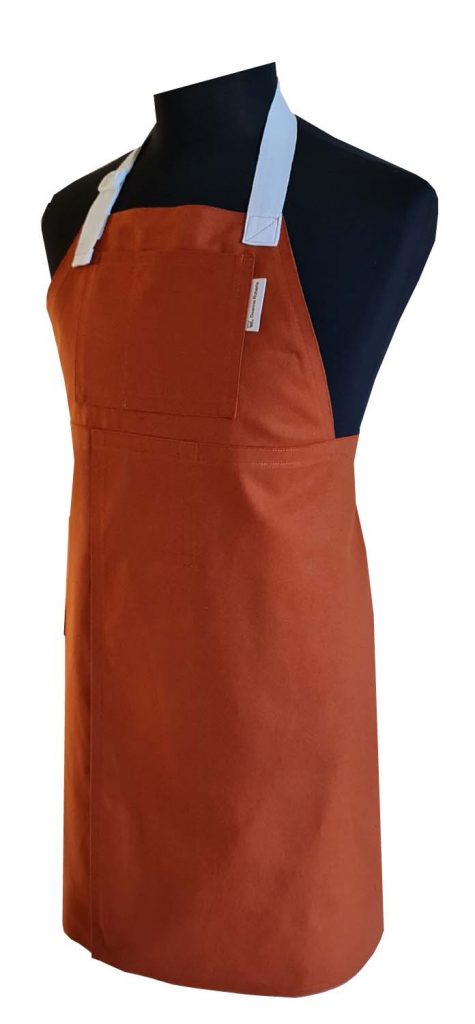 Rusty Split-leg Apron 76 x 87 with adjustable neck strap & waist ties & large bib pocket - Deanna Roberts Studio