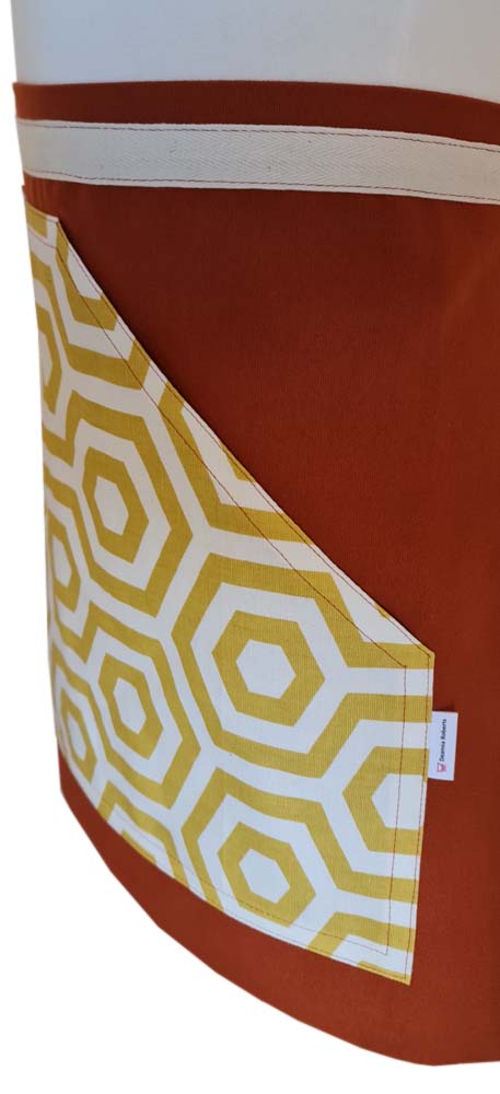 Maze Peg apron 44 x 67 with hanging loop & waist ties - Deanna Roberts Studio