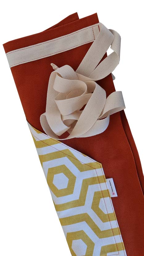 Maze Peg apron 44 x 67 with hanging loop & waist ties - Deanna Roberts Studio