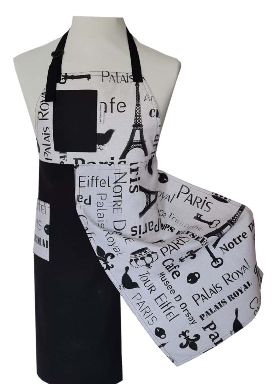 Paris Split-leg apron 76 x 90 with adjustable neck strap & waist ties - Deanna Roberts Studio