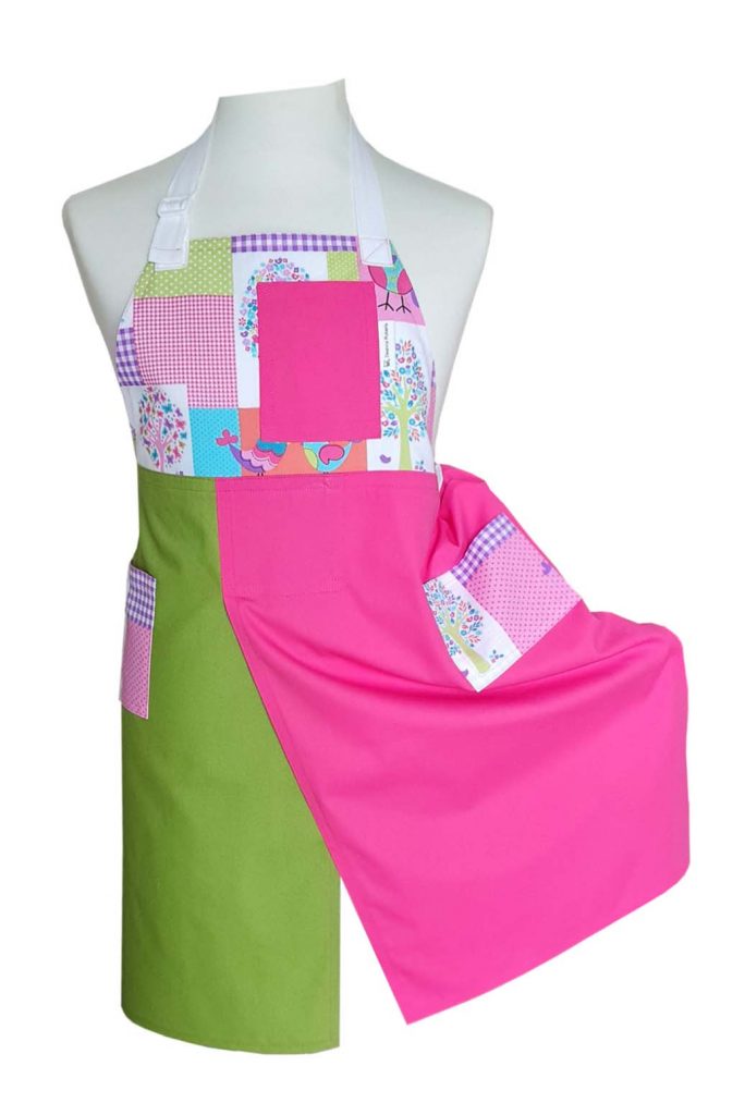 Candy Tree Split-leg apron 79 x 88 with adjustable neck strap & waist ties - Deanna Roberts Studio