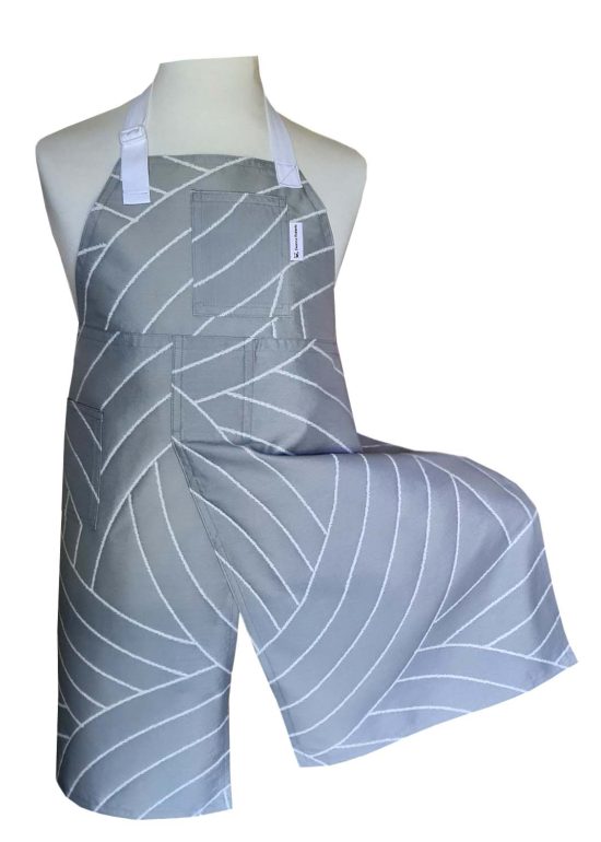 Glacier Split-leg apron 78 x 89 with adjustable neck strap & waist ties - Deanna Roberts Studio