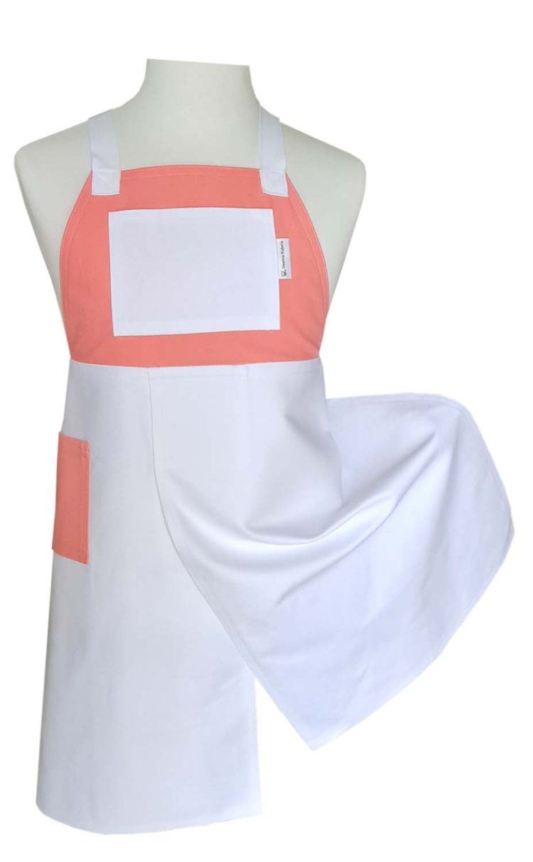 Blank Canvas Split-leg apron 79 x 85 with crossover back - Deanna Roberts Studio