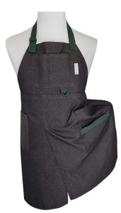 Choc Mint Split-leg apron 74 x 88 with extra pockets, adjustable neck strap & waist ties - Deanna Roberts Studio