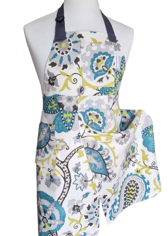Seabed Split-leg apron 76 x 88 with adjustable neck strap - Deanna Roberts Studio