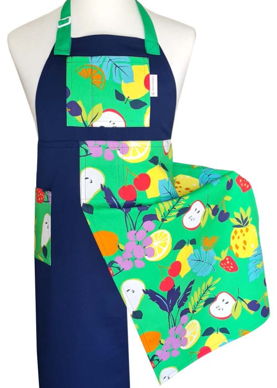 Tropicana Split-leg apron 77 x 90 with adjustable neck strap - Deanna Roberts Studio