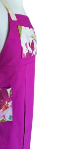 Magenta Vine Split-leg apron 79 x 89 with crossover back - Deanna Roberts Studio