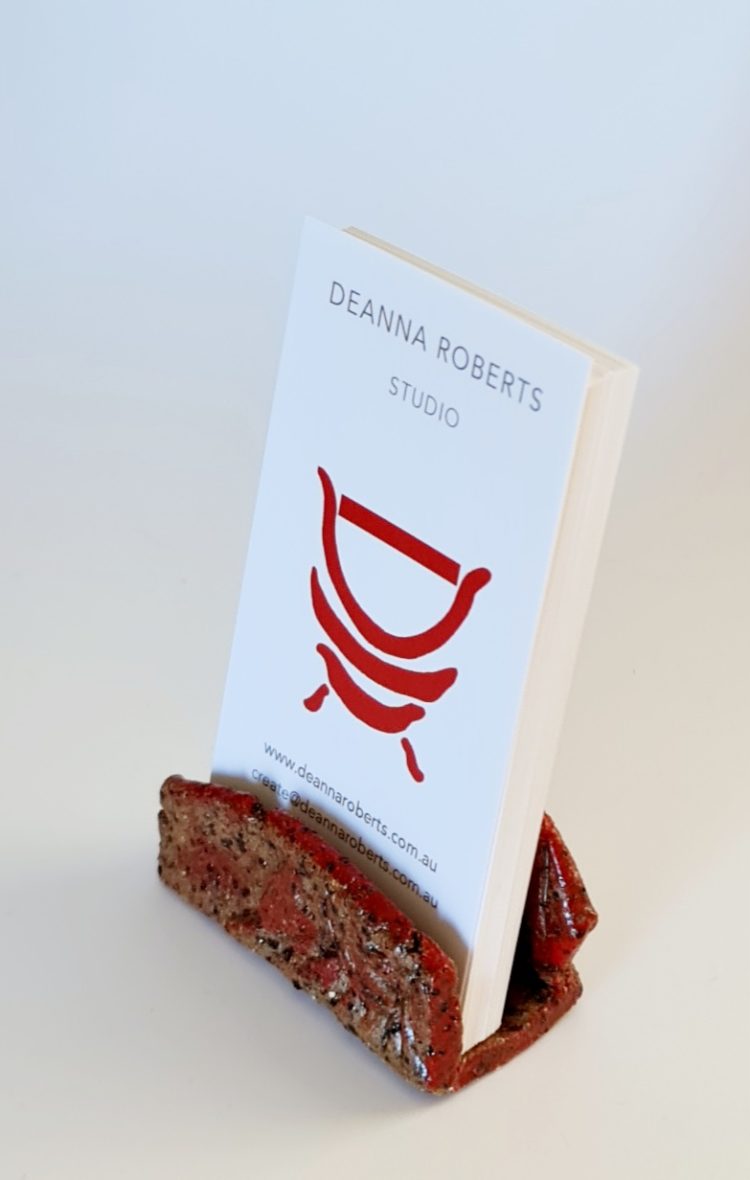 Red Rock Business Card Holder - 6cm x 2.7cm x 3.5cm - Deanna Roberts Studio
