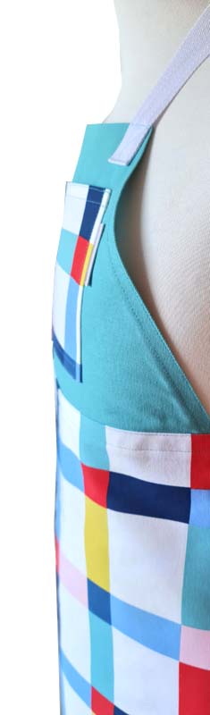 Misty Maze Split-leg apron 75 x 90 with adjustable neck strap - Deanna Roberts Studio