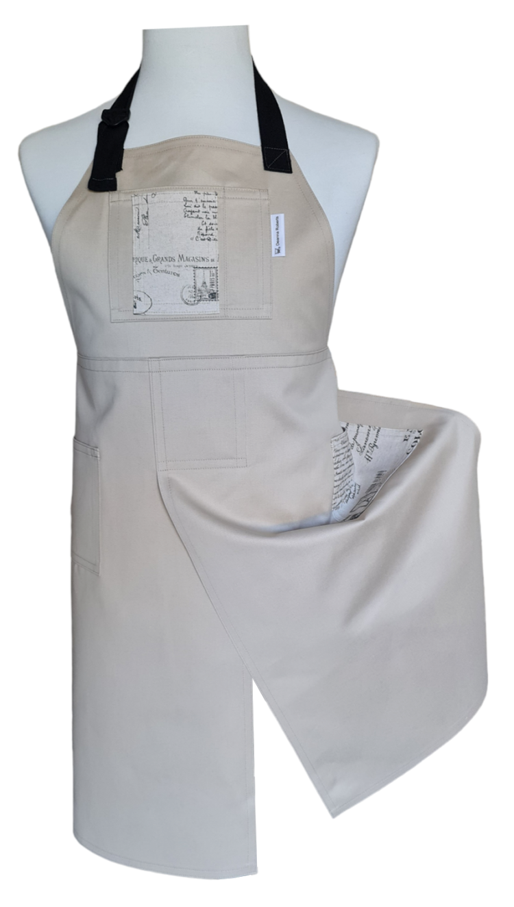 Paris Sands Split-leg apron 79 x 93 with adjustable neck strap - Deanna Roberts Studio